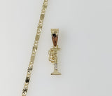 Plated Dainty Letter "I" 2mm Star Solid Chain Necklace