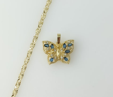 Gold Plated Dainty Butterfly Design 3mm Star Chain Necklace in elegant style.