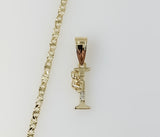 Plated Dainty Letter "I" 2.5mm Star Chain Necklace