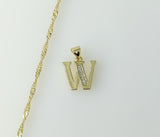 Plated Dainty Letter "W" 14K Twist Chain Necklace