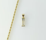Plated Dainty Letter "I" 2mm Rope/Braided Chain Necklace