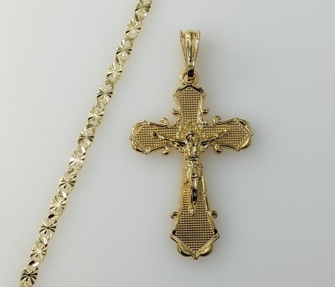 Plated Cross 4mm Star Chain Necklace