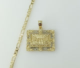Gold plated figaro chain necklace with intricate charm design
Gold plated figaro chain necklace featuring The Last Supp