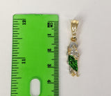 Delicate gold plated Saint Jude pendant with a 3mm letter "M" symbol.
Multicolor Saint Jude figurine on a gold plated pe