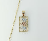 Gold plated chain necklace featuring a tri-color elephant design pendant on a star chain.