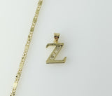 Plated Dainty Letter "Z" 2mm Star Solid Chain Necklace
