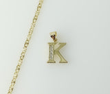 Plated Dainty Letter "K" 2.5mm Star Chain Necklace