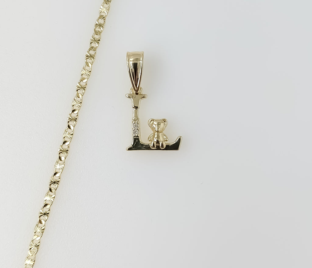 Plated Dainty Letter "L" 2.5mm Star Chain Necklace