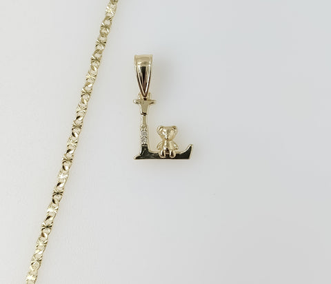 Plated Dainty Letter "L" 2.5mm Star Chain Necklace