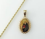 Plated Saint Benedict Pendant Optional 14K 2.5mm-3mm Rope Chain Necklace