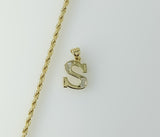 Gold plated dainty rope braided chain necklace with letter S pendant.

Gold plated dainty rope braided chain necklace fe
