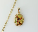 Golden Archangel Saint Michael charm star chain necklace with 3mm links.