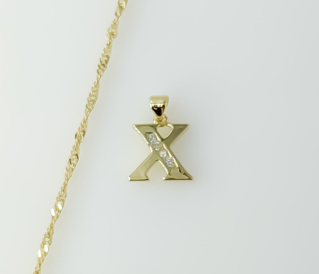Plated Dainty Letter "X" 14K Twist Chain Necklace