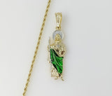 Plated Small Multicolor Saint Jude 2mm Rope/Braided Chain Necklace