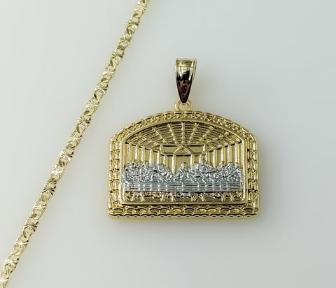 Plated Small Multicolor The Last Supper 14K 2.5mm-3mm Star Chain Necklace