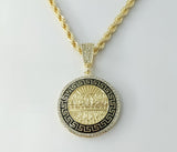 Gold plated large rope braided chain necklace featuring The Last Supper design.

Gold plated braided rope chain necklace