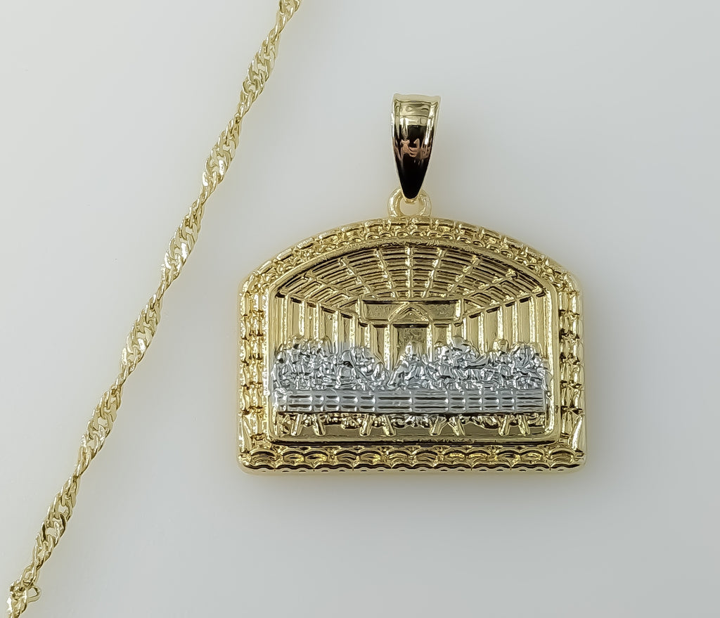 Small Multicolor The Last Supper Plated 14K Twist Chain Devotion Necklace