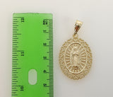 Our Lady of Guadalupe Medal Plated 14K 4mm Diamond Cut Figaro Chain Necklace