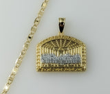 Plated Small Multicolor The Last Supper Pendant Optional 14K 3mm Flat Mariner Anchor Chain Necklace