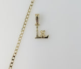 Plated Dainty Letter "L" 14K 3mm Cuban Chain Necklace