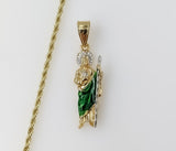 Plated Small Multicolor Saint Jude 2mm Rope/Braided Chain Necklace