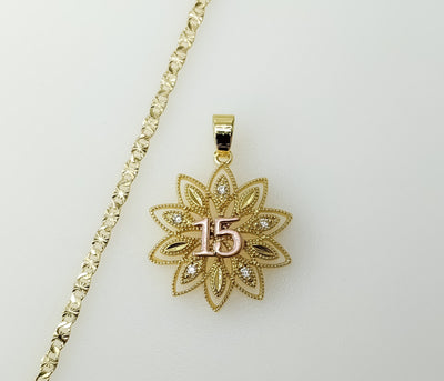 Sweet Fifteen Gift Dainty Multicolor My 15 Quince Plated 2.5mm Star Chain