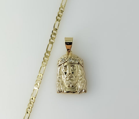 Plated Jesus 3mm Figaro Chain Necklace