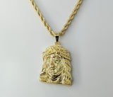 A gold plated braided chain necklace with a 5mm rope detail design.
A gold plated braided rope chain necklace with a 5mm