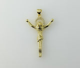 Small Cross Jesus Crucifix Pendant Optional 14K 3mm Flat Mariner Anchor Chain Necklace