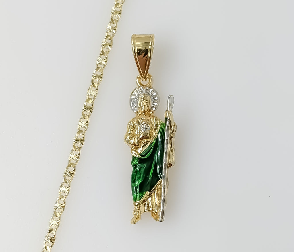 Plated Small Multicolor Saint Jude 2.5mm Star Chain Necklace