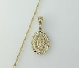 "Mis 15 Años" Blessed Virgin Mary 14K Plated Twist Chain Catholic Necklace