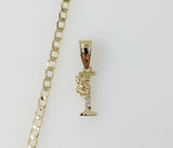 Plated Dainty Letter "I" 14K 3mm Cuban Chain Necklace