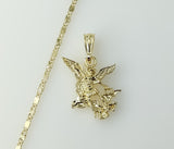 Gold plated solid chain necklace with small star pendant design.
Gold plated small star pendant solid chain necklace wit