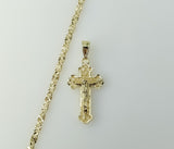 Plated Cross 4mm Star Chain Necklace