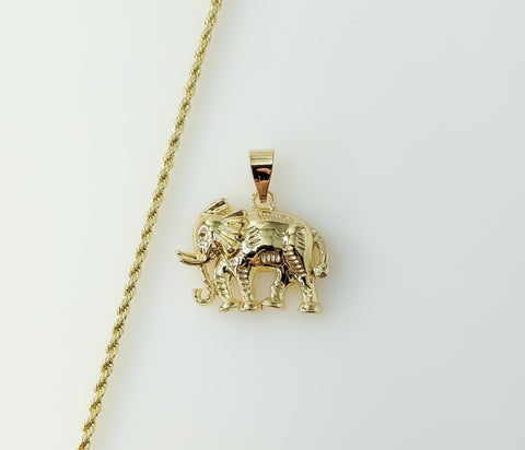 Plated Elephant 2mm Rope/Braided Chain Necklace