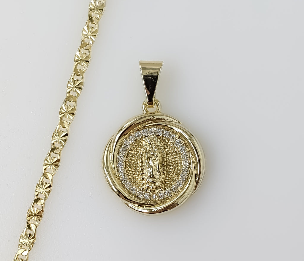 Plated Dainty Virgin Mary 3mm Star Chain Necklace
