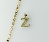 Plated Dainty Letter "Z" 3mm Flat Mariner Anchor Chain Necklace