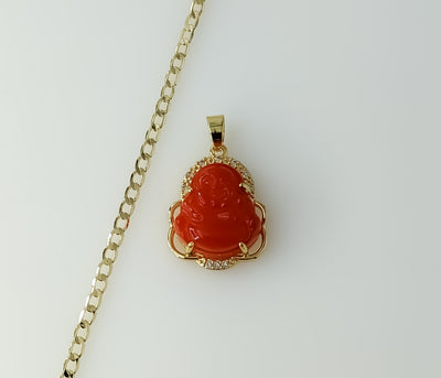 Plated Dainty Buddha 14K 3mm Cuban Chain Necklace
