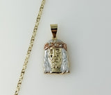 Plated Tri-Color Jesus 2.5mm Star Chain Necklace