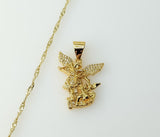 Gold plated 14K twist chain necklace with Archangel Saint Michael pendant.

Gold plated 14K chain and Archangel Saint Mi