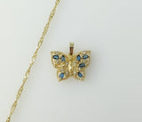 Delicate gold plated 14K twist chain butterfly necklace with intricate design.

Gold plated 14K twist chain butterfly pe