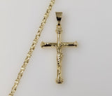 Trendy Jesus Cross Crucifix Golden Plated 3mm Star Chain Necklace