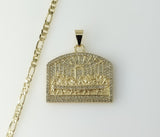 Plated Blinged The Last Supper 4mm Figaro Chain Necklace