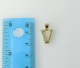Plated Dainty Letter "V" 14K 3mm Cuban Chain Necklace