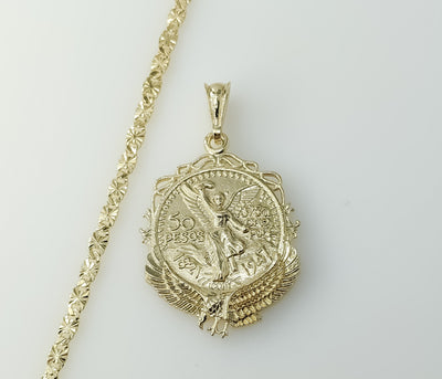 Plated Mexican Centenario Double Sided 4mm Star Chain Necklace