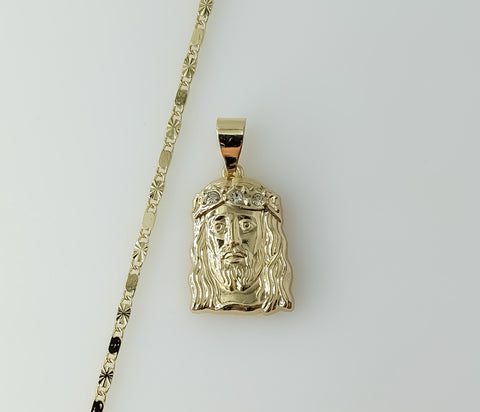 Plated Jesus 2mm Star Solid Chain Necklace