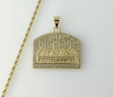 Plated Blinged The Last Supper 3mm Rope/Braided Chain Necklace