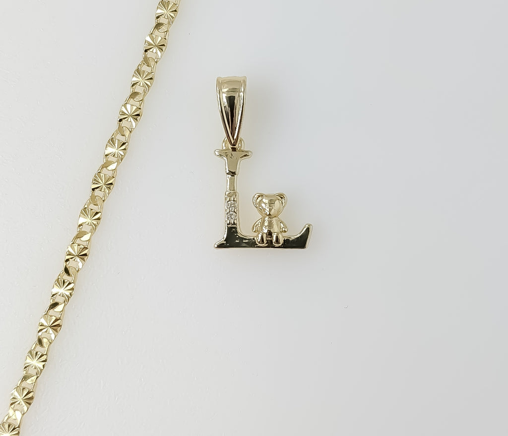Plated Dainty Letter "L" 3mm Star Chain Necklace