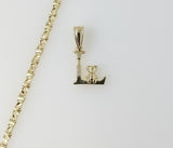 Plated Dainty Letter "L" 3mm Star Chain Necklace