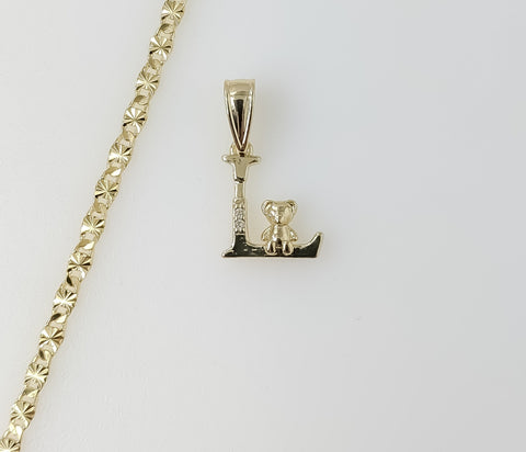 Plated Dainty Letter "L" 3mm Star Chain Necklace